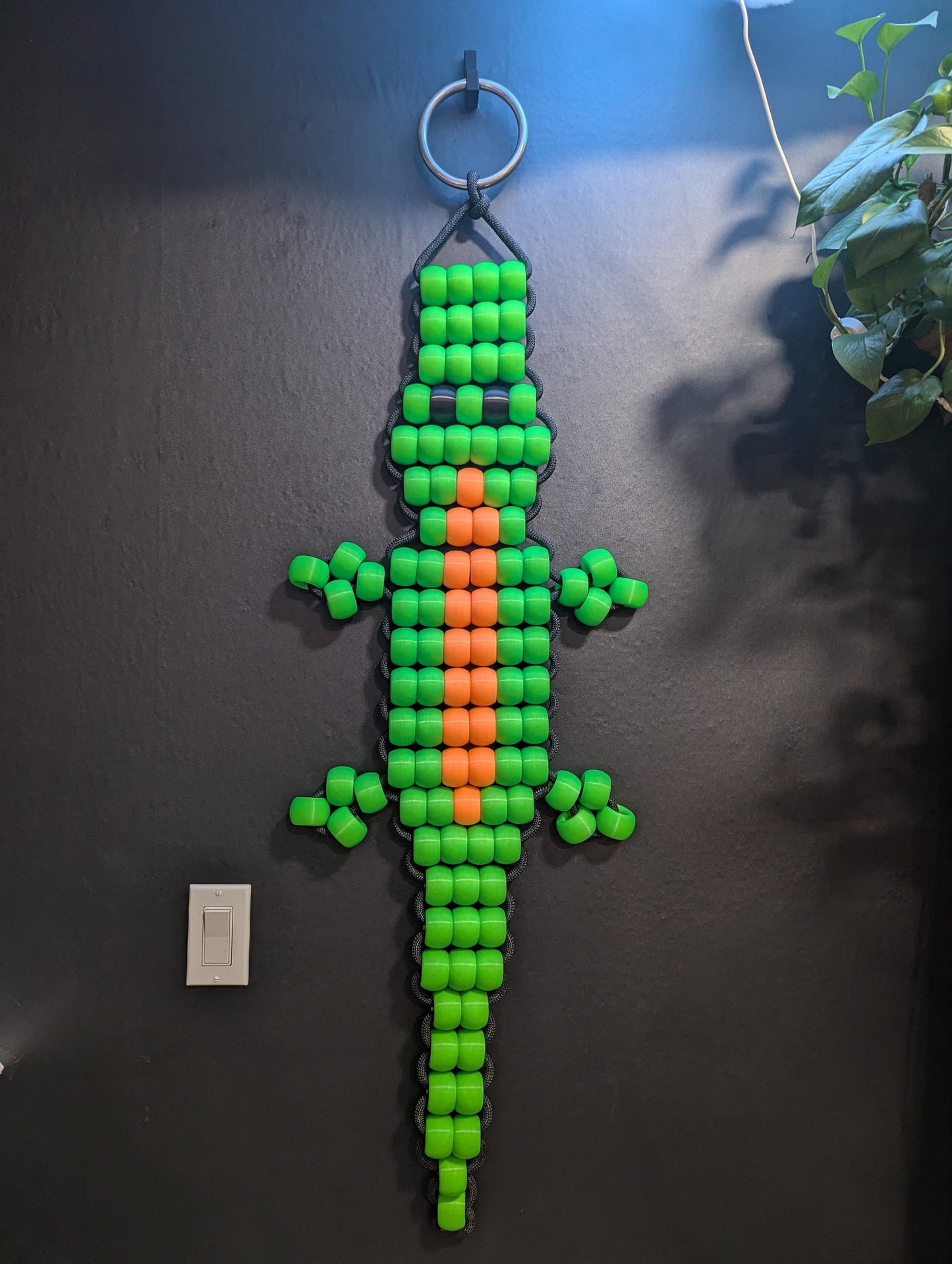Handmade Jumbo 90s Alligator Bead Keychain