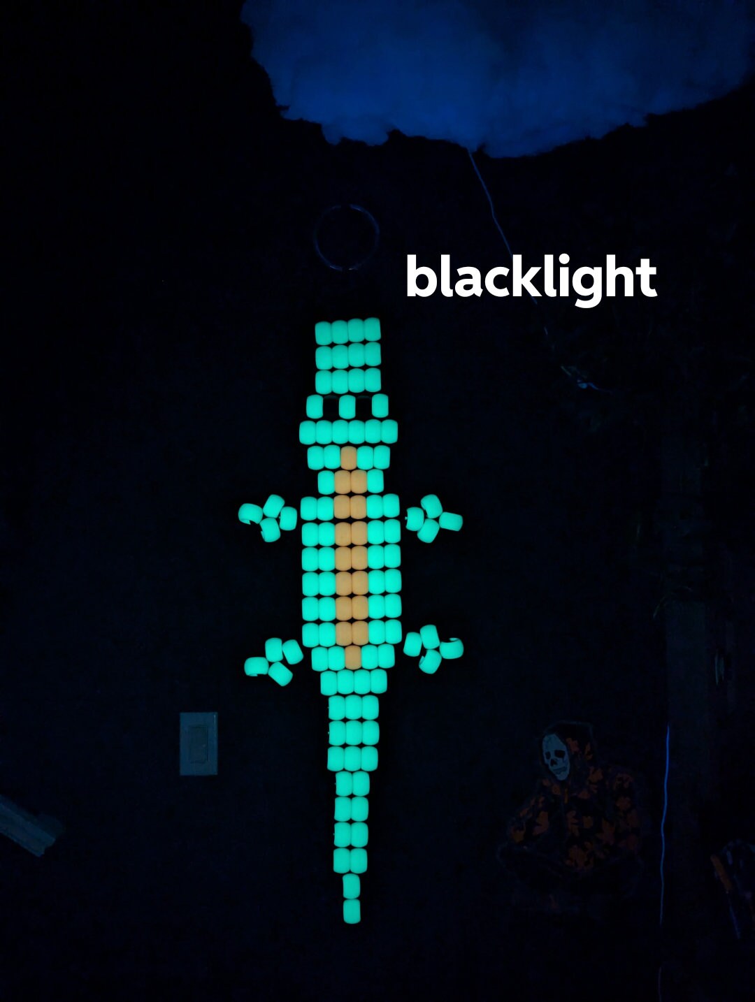 Handmade Jumbo 90s Alligator Bead Keychain