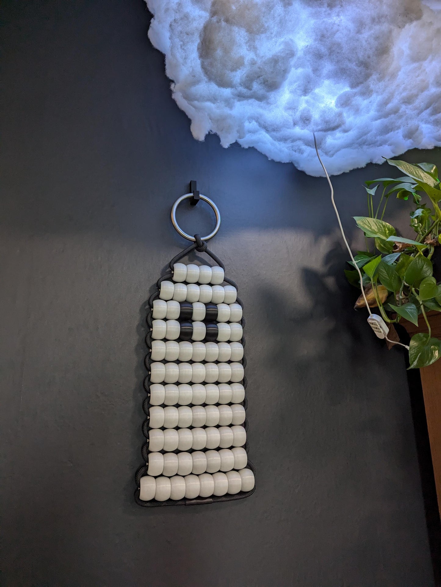 Handmade Jumbo 90s Ghost Bead Keychain